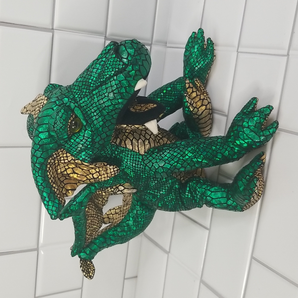 DRAGON Adventure Planet Plush - FOIL GREEN (12 inch) - Stuffed Animal Toy Gold